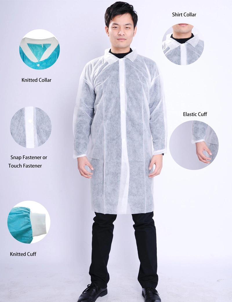 Disposable Lab Coats Professional Polypropylene Laboratory Coat Industrial Visitor Coats