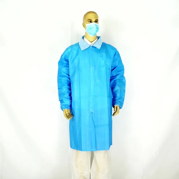 Proteção médica/cirúrgica/hospitalar/odontológica/não tecido microporosa/poli/SMS/CPE/PP+PE Jaleco de laboratório descartável à prova d'água para médico/paciente/visitante/segurança industrial