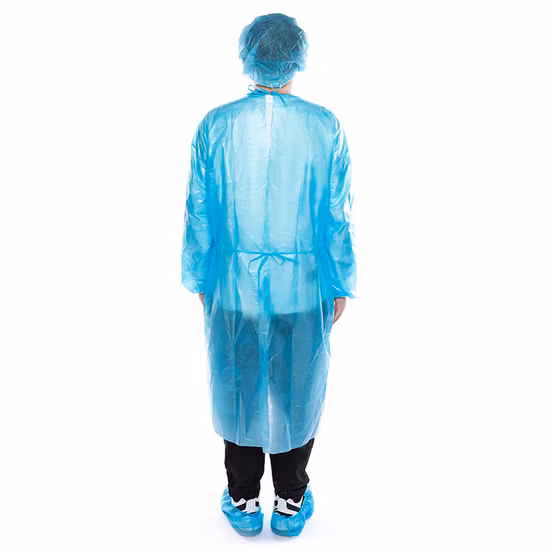 AAMI Nível 2 Descartável Teste de Vírus Suprimento Médico Não Tecido Cirúrgico Impermeável Vestuário de Proteção Bata de Isolamento Médico para Teste de Vírus Uso em Cirurgia de Laboratório